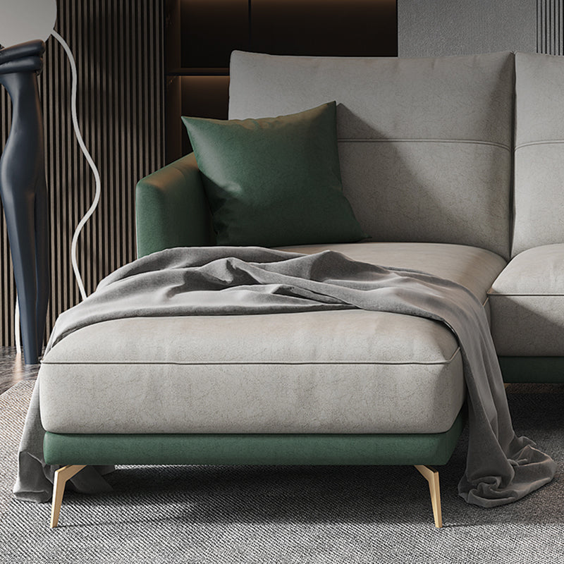 68 "" de large glamour canapé en cuir en cuir en L sectionnelles de dos