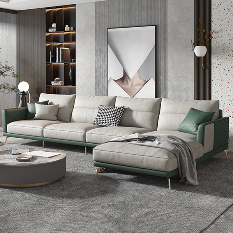 68 "" de large glamour canapé en cuir en cuir en L sectionnelles de dos