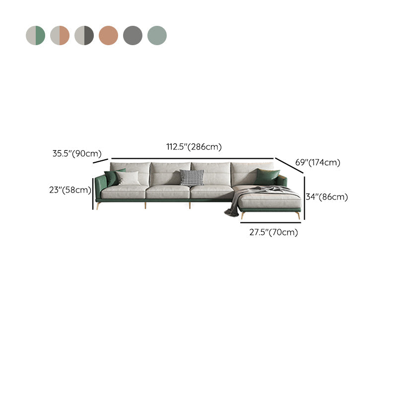 68 "" de large glamour canapé en cuir en cuir en L sectionnelles de dos