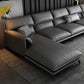 35"H Contemporary Sectional Sofa Leather Grey Stationary Sectionals Clearhalo 'furn' 'furn_sectionals' 'Furniture' 'Living Room Furniture' 'Sectionals' 6377762