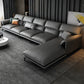 35"H Contemporary Sectional Sofa Leather Grey Stationary Sectionals 156"L x 69"W x 35"H Right Sponge Clearhalo 'furn' 'furn_sectionals' 'Furniture' 'Living Room Furniture' 'Sectionals' 6377763
