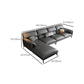 35"H Contemporary Sectional Sofa Leather Grey Stationary Sectionals Clearhalo 'furn' 'furn_sectionals' 'Furniture' 'Living Room Furniture' 'Sectionals' 6377775