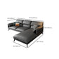 35"H Contemporary Sectional Sofa Leather Grey Stationary Sectionals Clearhalo 'furn' 'furn_sectionals' 'Furniture' 'Living Room Furniture' 'Sectionals' 6377777