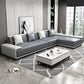 29"H Scandinavian Sectional Sofa Leather Grey Sectionals with Bostol Pillows Clearhalo 'furn' 'furn_sectionals' 'Furniture' 'Living Room Furniture' 'Sectionals' 6377798