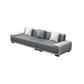 29"H Scandinavian Sectional Sofa Leather Grey Sectionals with Bostol Pillows 112"L x 35"W x 29.5"H Horizontal Clearhalo 'furn' 'furn_sectionals' 'Furniture' 'Living Room Furniture' 'Sectionals' 6377810