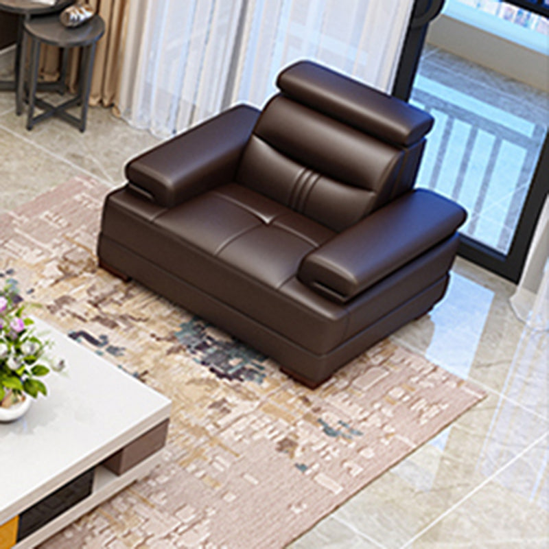 Hedendaagse sectionele bank getuft echte lederen sectionals