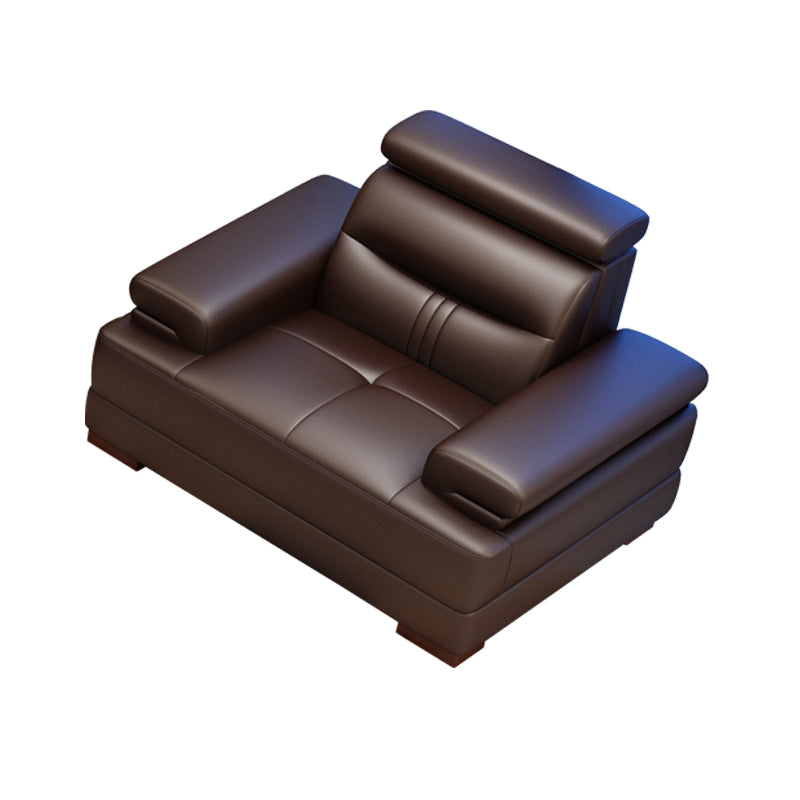 Hedendaagse sectionele bank getuft echte lederen sectionals