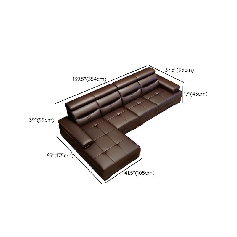 Hedendaagse sectionele bank getuft echte lederen sectionals