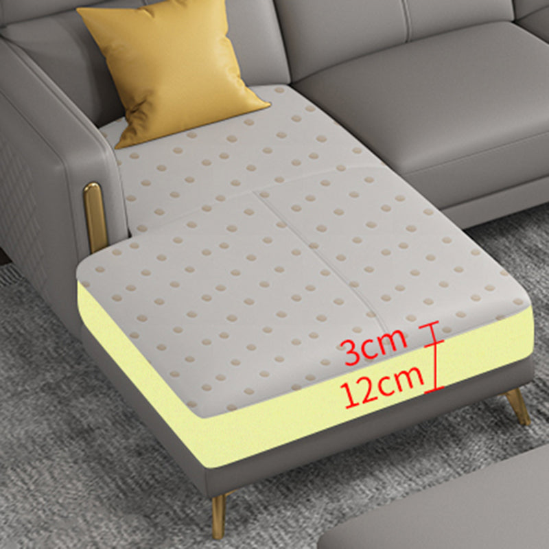 Glam Stationary Sectional Sofa Cushion Back Leather Living Room Set Clearhalo 'furn' 'furn_sectionals' 'Furniture' 'Living Room Furniture' 'Sectionals' 6377873