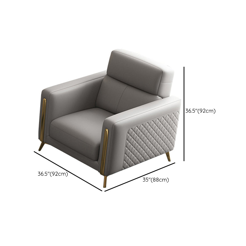 Glam Stationary Sectional Sofa Cushion Back Leather Living Room Set Clearhalo 'furn' 'furn_sectionals' 'Furniture' 'Living Room Furniture' 'Sectionals' 6377881