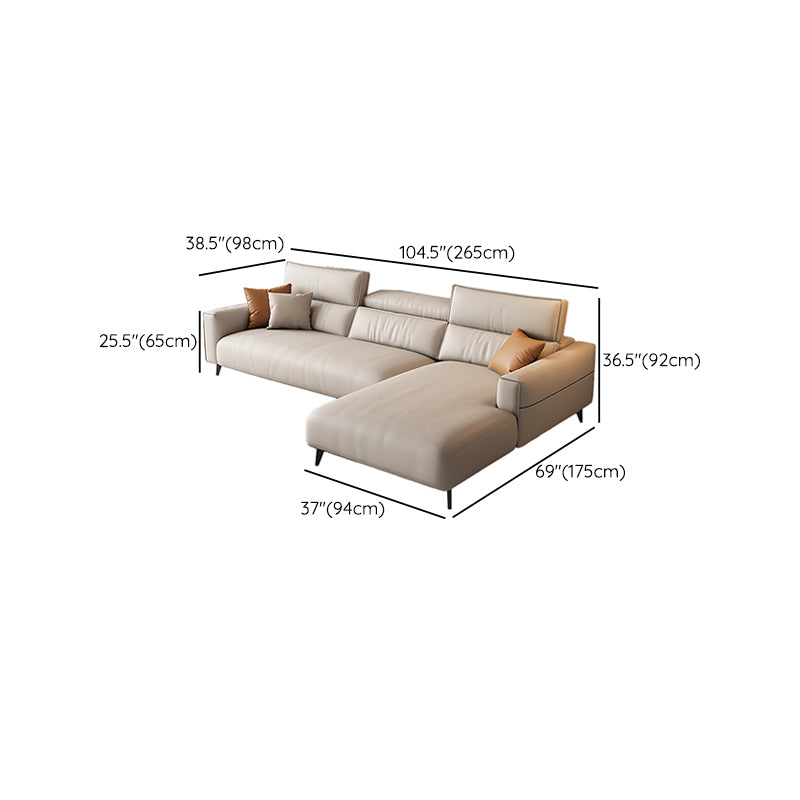 Contemporary Sectional Sofa Cushion Back Faux Leather Sectionals
