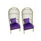Fixed Back Lounge Chair Pillow Back Fabric Seat Chair with Gold Tone Legs Purple Flannel 2 Piece Set Clearhalo 'Accent Chairs' 'accent_chairs' 'Chairs & Seating' 'furn' 'furn_accent_chairs' 'Furniture' 'Living Room Furniture' 6377942
