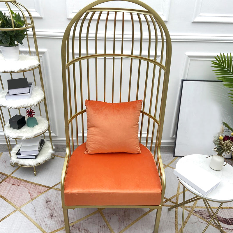 Fixed Back Lounge Chair Pillow Back Fabric Seat Chair with Gold Tone Legs Clearhalo 'Accent Chairs' 'accent_chairs' 'Chairs & Seating' 'furn' 'furn_accent_chairs' 'Furniture' 'Living Room Furniture' 6377952