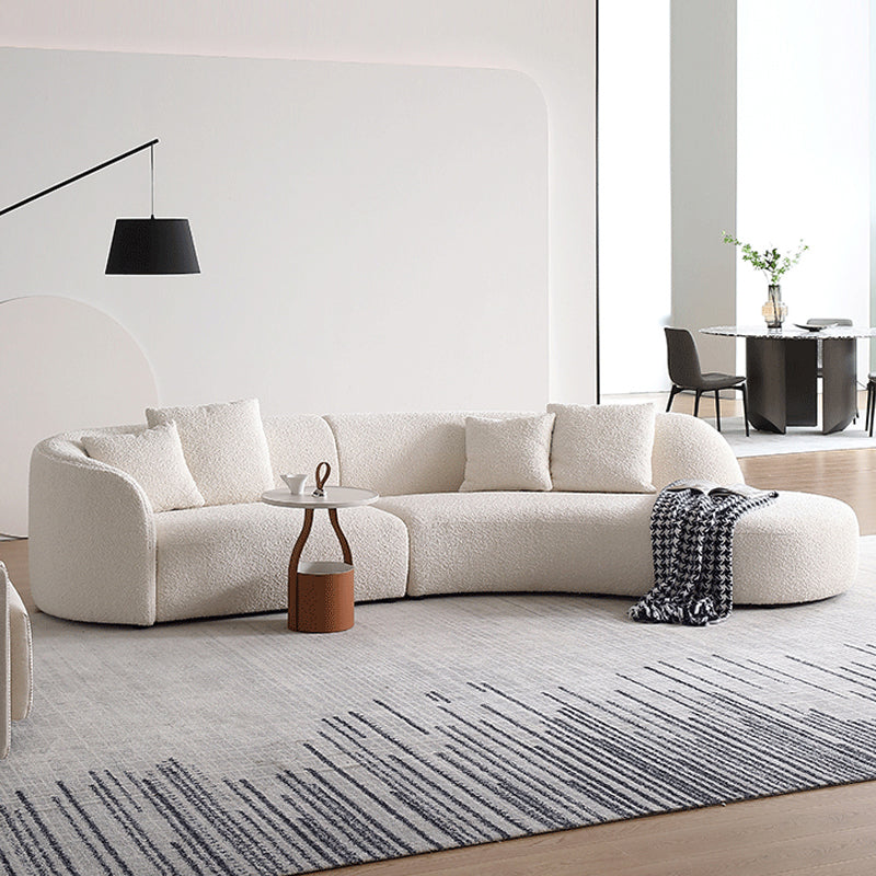 Beige Fabric Sectional Sofa Sloped Arm Sectional with Pillows Clearhalo 'furn' 'furn_sectionals' 'Furniture' 'Living Room Furniture' 'Sectionals' 6377973