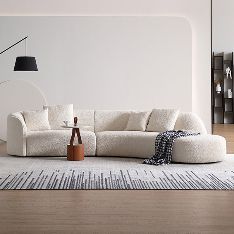 Beige Fabric Sectional Sofa Sloped Arm Sectional with Pillows Clearhalo 'furn' 'furn_sectionals' 'Furniture' 'Living Room Furniture' 'Sectionals' 6377974