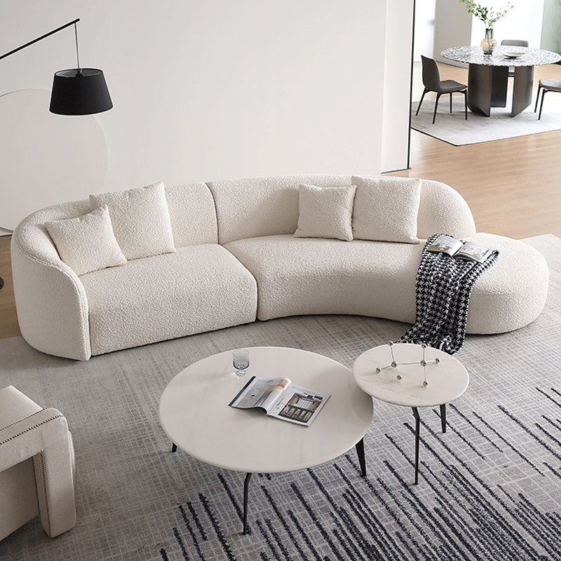 Beige Fabric Sectional Sofa Sloped Arm Sectional with Pillows 110"L x 53"W x 28"H Left Clearhalo 'furn' 'furn_sectionals' 'Furniture' 'Living Room Furniture' 'Sectionals' 6377976