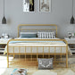 Metal Slat Bed Solid Color Open-Frame Bed With Custom Gold Legs