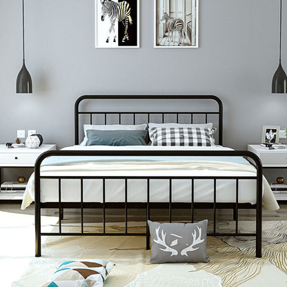 Metal Slat Bed Solid Color Open-Frame Bed With Custom Gold Legs