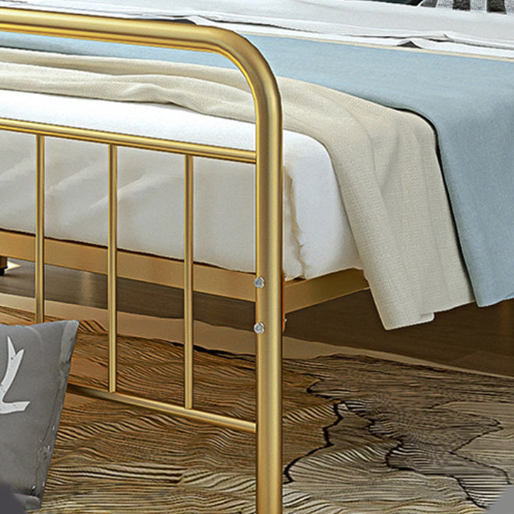 Metal Slat Bed Solid Color Open-Frame Bed With Custom Gold Legs