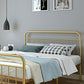 Metal Slat Bed Solid Color Open-Frame Bed With Custom Gold Legs