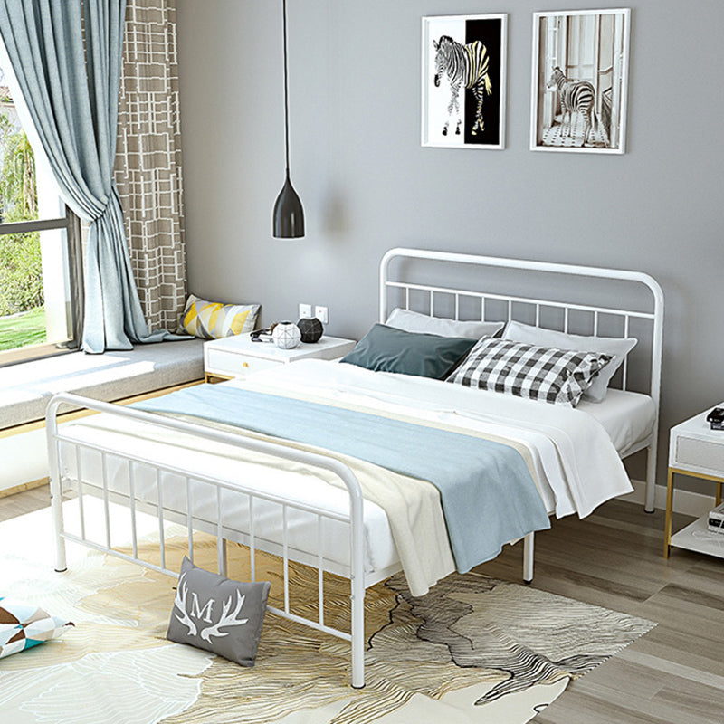 Metal Slat Bed Solid Color Open-Frame Bed With Custom Gold Legs