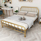 Metal Open-Frame Bed Scooped Solid Color Slat Bed with Custom Gold Leg Gold Clearhalo 'Bedroom Furniture' 'Beds' 'furn' 'furn_beds' 'Furniture' 6378131