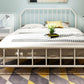 Metal Open-Frame Bed Scooped Solid Color Slat Bed with Custom Gold Leg Clearhalo 'Bedroom Furniture' 'Beds' 'furn' 'furn_beds' 'Furniture' 6378136