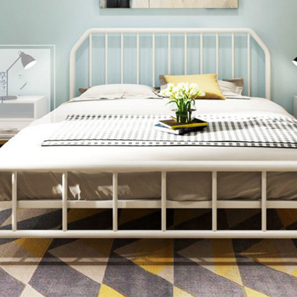 Metal Open-Frame Bed Scooped Solid Color Slat Bed with Custom Gold Leg Clearhalo 'Bedroom Furniture' 'Beds' 'furn' 'furn_beds' 'Furniture' 6378136