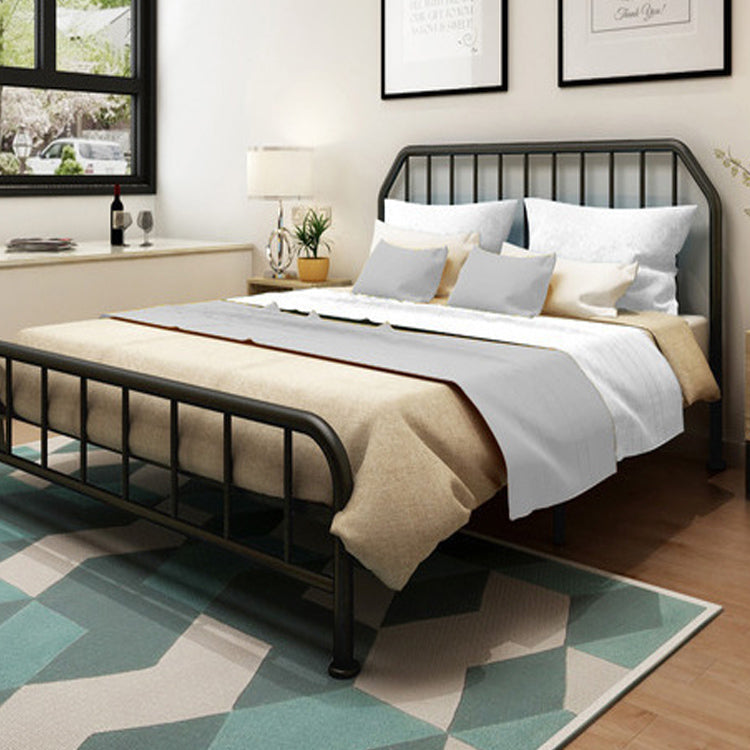 Metal Open-Frame Bed Scooped Solid Color Slat Bed with Custom Gold Leg Clearhalo 'Bedroom Furniture' 'Beds' 'furn' 'furn_beds' 'Furniture' 6378139