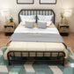 Metal Open-Frame Bed Scooped Solid Color Slat Bed with Custom Gold Leg Clearhalo 'Bedroom Furniture' 'Beds' 'furn' 'furn_beds' 'Furniture' 6378141