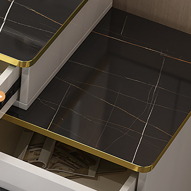 Tavolo da toeletta per trucco da letto di vanità a specchio con 5 cassetti in bianco