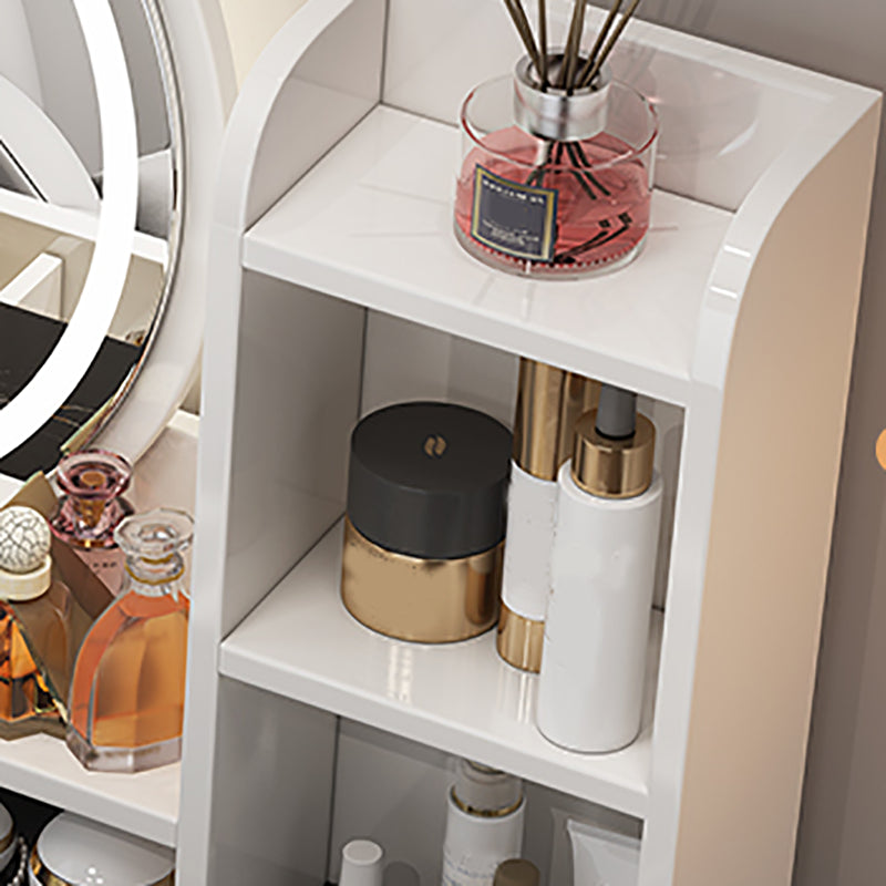 Tavolo da toeletta per trucco da letto di vanità a specchio con 5 cassetti in bianco