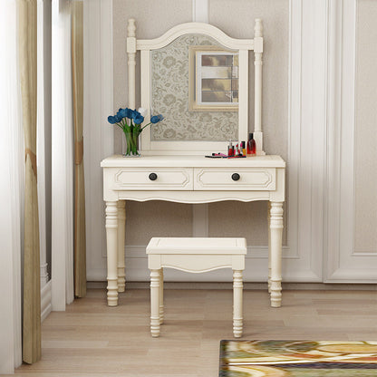 19.68" Wide Vanity Set with Drawer Rubberwood Make-up Vanity