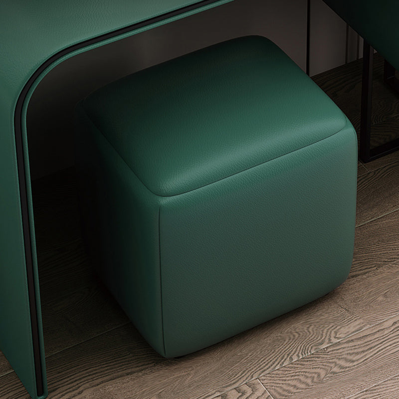 Tavolo da toep glam tavolo da trucco in pelle vanità con doppio cassetto