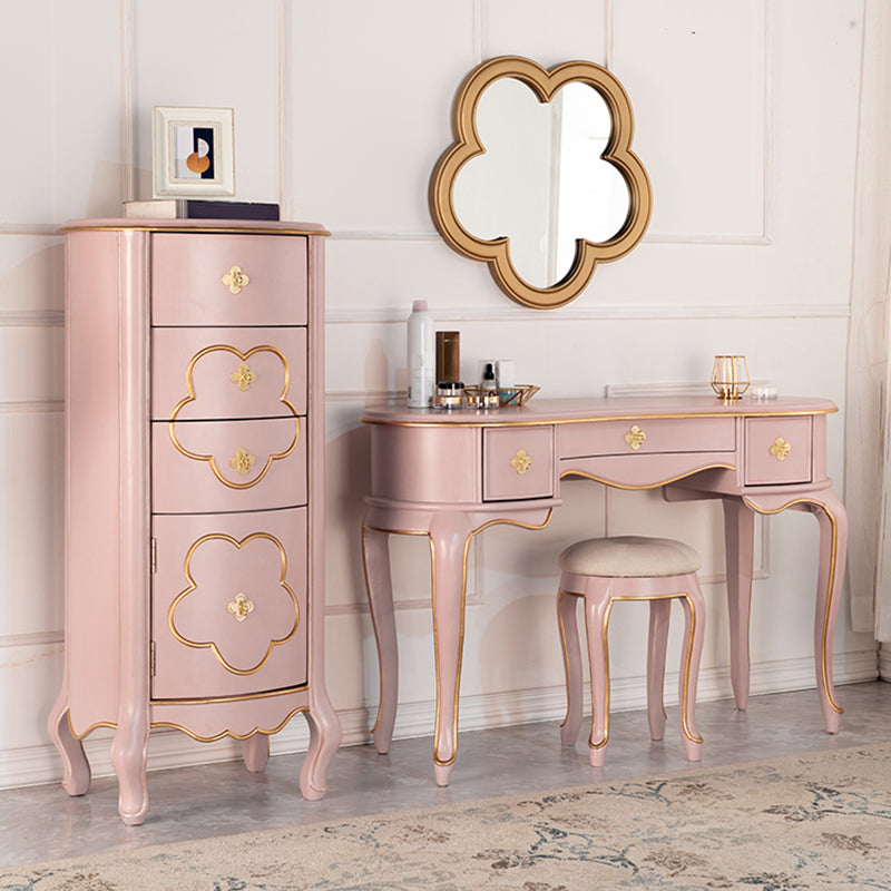 Tavolo da toeletta per vanità in legno solido a 3 cassetti vittoriani