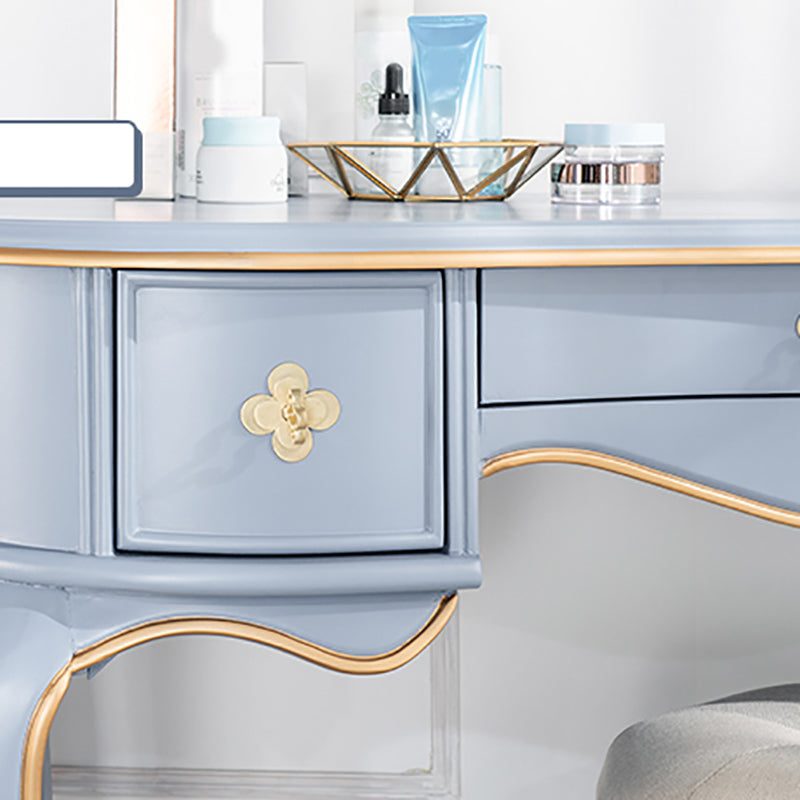 Tavolo da toeletta per vanità in legno solido a 3 cassetti vittoriani