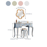 Tavolo da toeletta per vanità in legno solido a 3 cassetti vittoriani