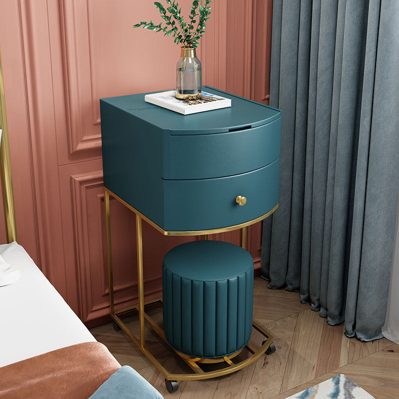 18.89 "Brede faux lederen ijdelheid set met spiegel en lade glam make-up ijdelheid