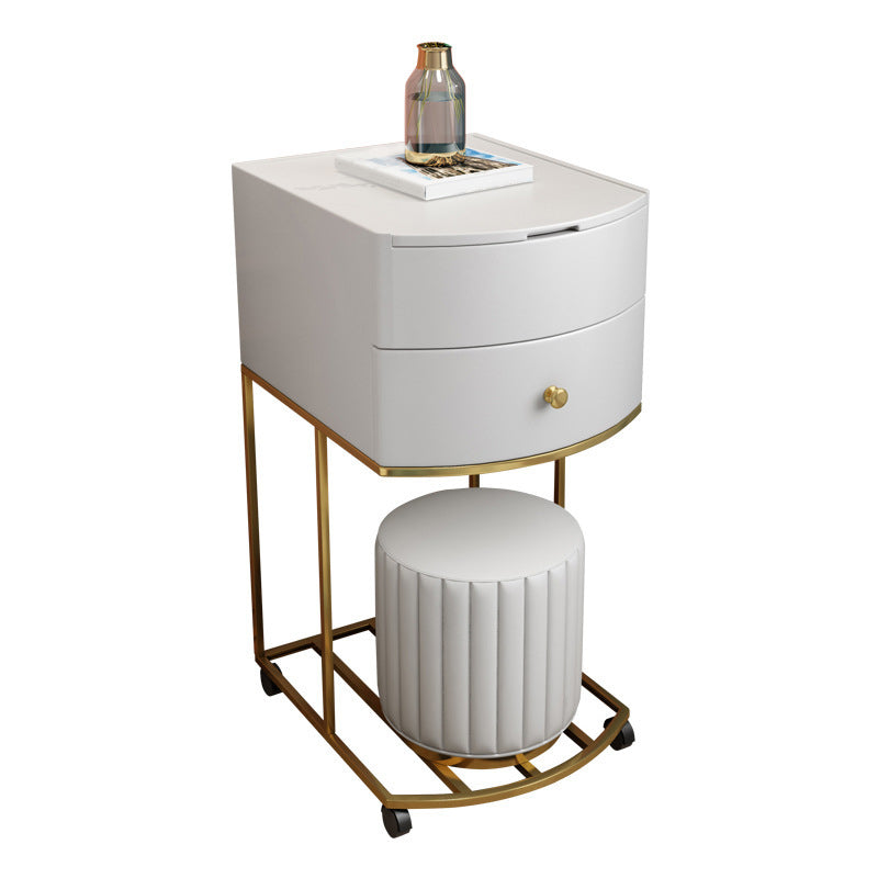 18.89 "Brede faux lederen ijdelheid set met spiegel en lade glam make-up ijdelheid