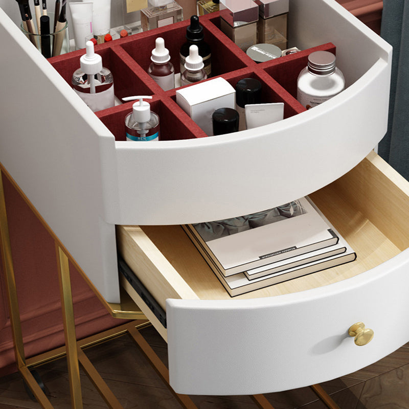 18.89 "鏡と引き出し付きの幅のフェイクレザーバニティセットグラムメイクアップバニティ