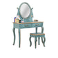 Vanity di trucco vittoriano con cassetto e specchio, tavolo da toeletta in legno massiccio