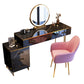 Glam Stone Top Makeup Dressing Table with Drawers in Black for Living Room Clearhalo 'Bedroom Furniture' 'furn' 'furn_makeup_vanities' 'Furniture' 'Makeup Vanities' 'makeup_vanities' 6378367
