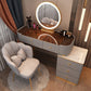 15.74" Wide Vanity Desk with 5/6 Storage Drawers Glam Glass Dresser