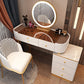 15.74" Wide Vanity Desk with 5/6 Storage Drawers Glam Glass Dresser