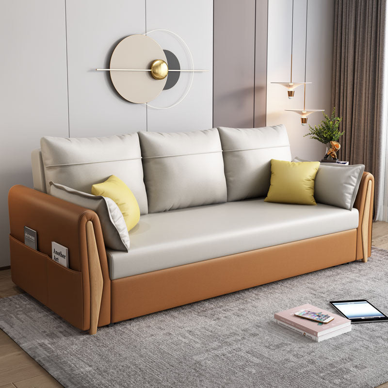 Divano per dormiente in pelle finta 30.70 "divano scandinavo largo con materasso staccabile