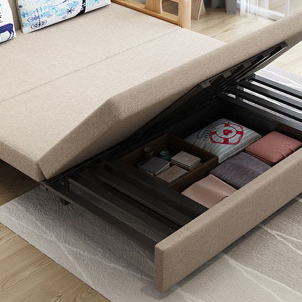 Linen Sleeper Sofa 31.49" Wide Scandinavian Sofa Bed with Upholstered