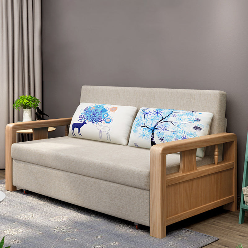 Linen Sleeper Sofa 31.49" Wide Scandinavian Sofa Bed with Upholstered