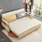 Glam Faux leather Sleeper Sofa Creamy-white 32.67" Wide Sofa Bed