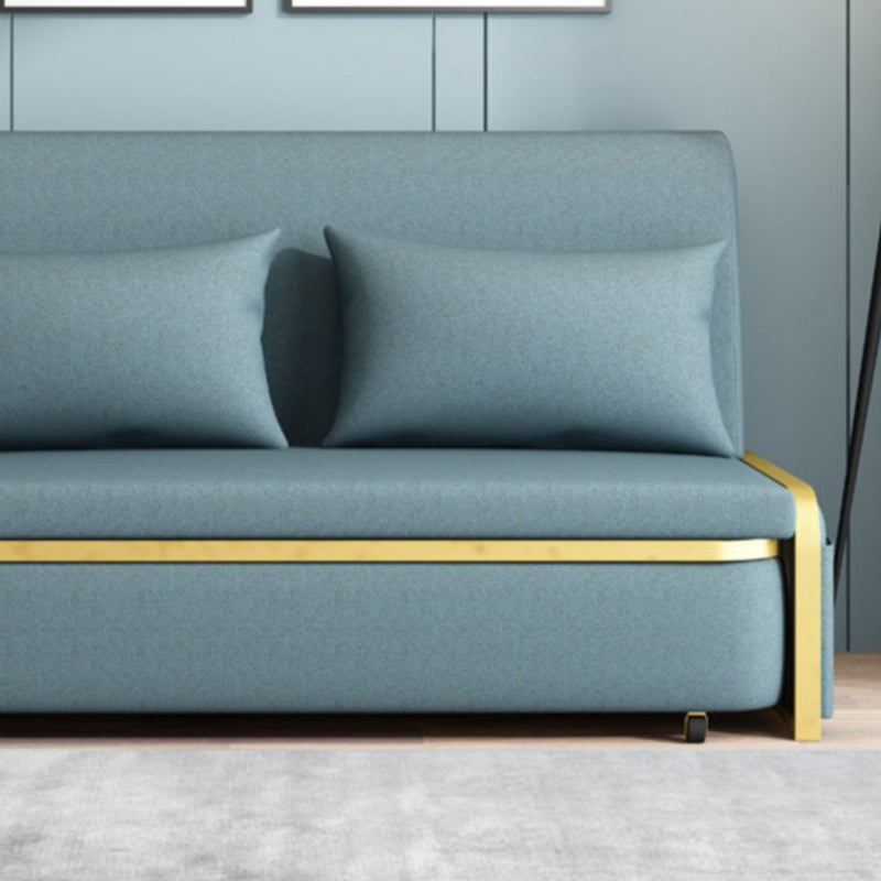 Green Sleeper Sofa Glam Style Foldable Faux leather Sofa Bed