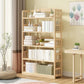 Contemporary Open Shelf Bookcase Wood Bookshelf with Shelves for Living Room